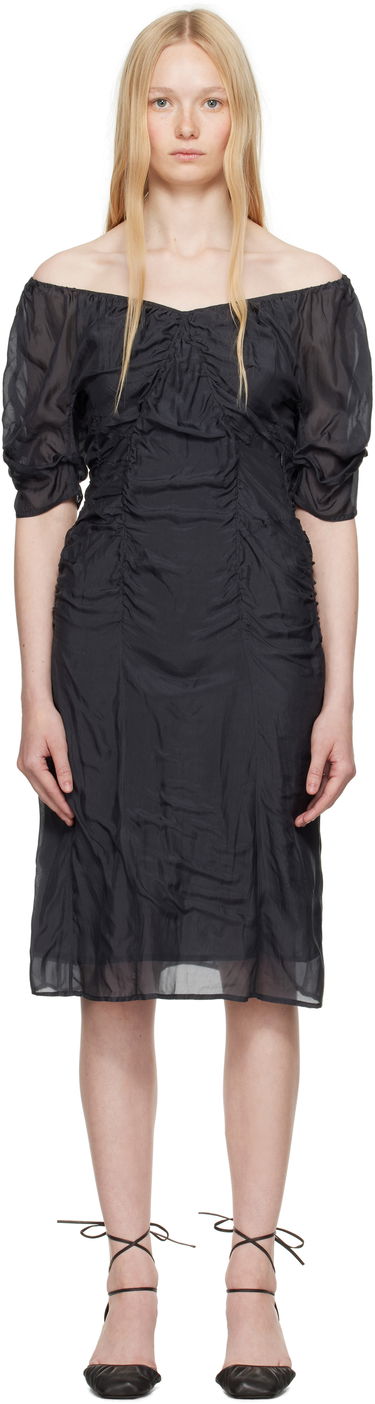 Pокля LEMAIRE Lemaire Silk Chiffon Parachute Midi Dress Черно | DR1098 LF1373, 0