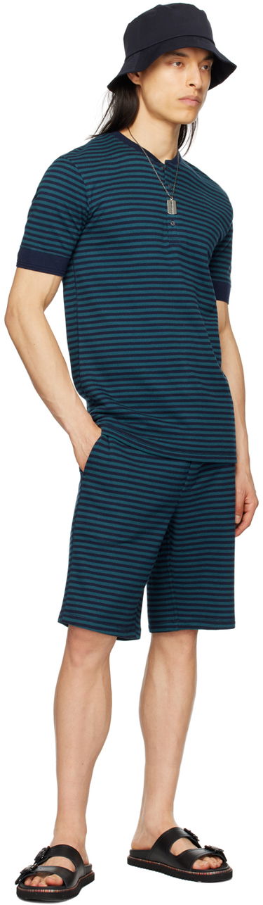 Тениска Paul Smith Paul Smith Striped Henley T-Shirt Синьо | M1A-595-KU184-47, 3