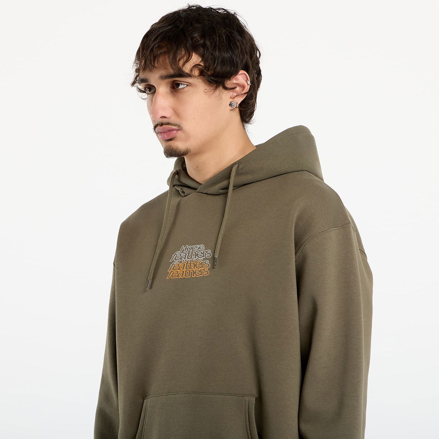 Суитчър Horsefeathers Rollin Graphic Print Hoodie with Kangaroo Pocket Зелено | SM1388B, 1