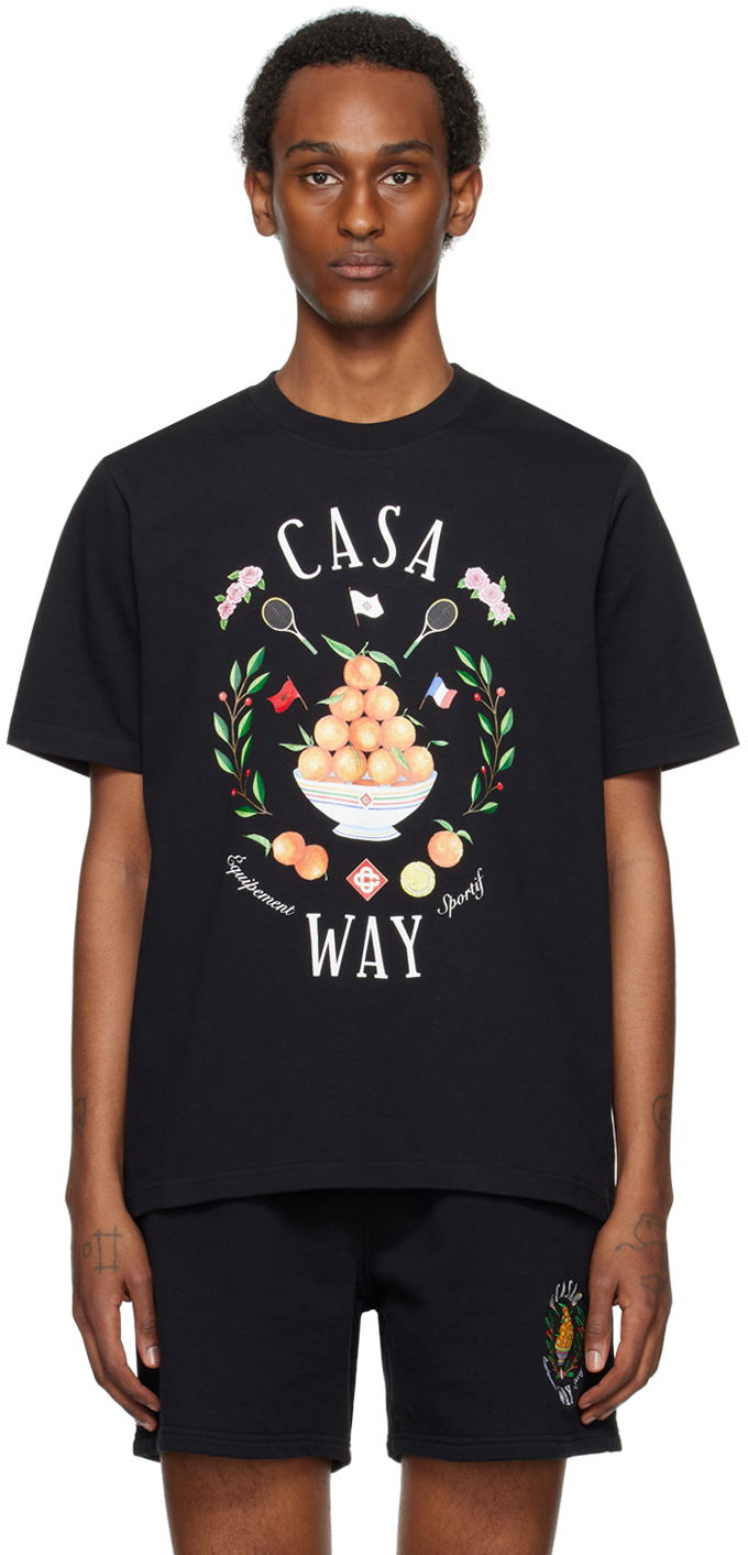 Тениска Casablanca SSENSE x 'Casa Way' T-Shirt Черно | MPS24-JTS-001-17