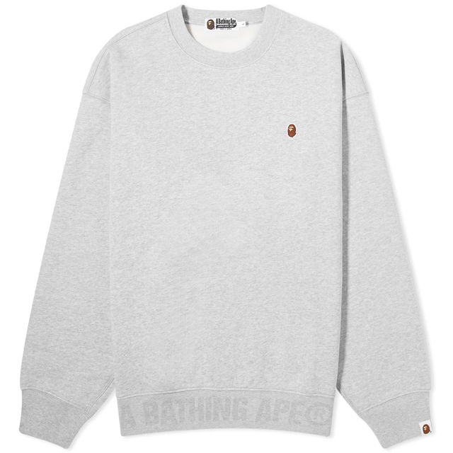 A Bathing Ape Ape Head One Point Crewneck Gray