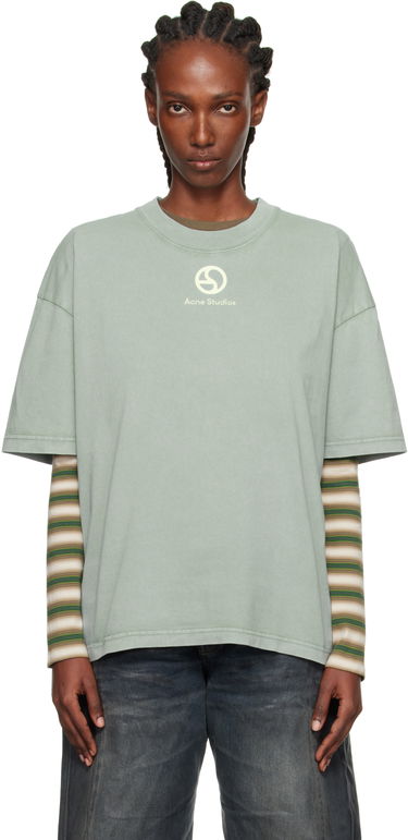Тениска Acne Studios Acne Studios Logo T-Shirt Зелено | CL0360-, 0