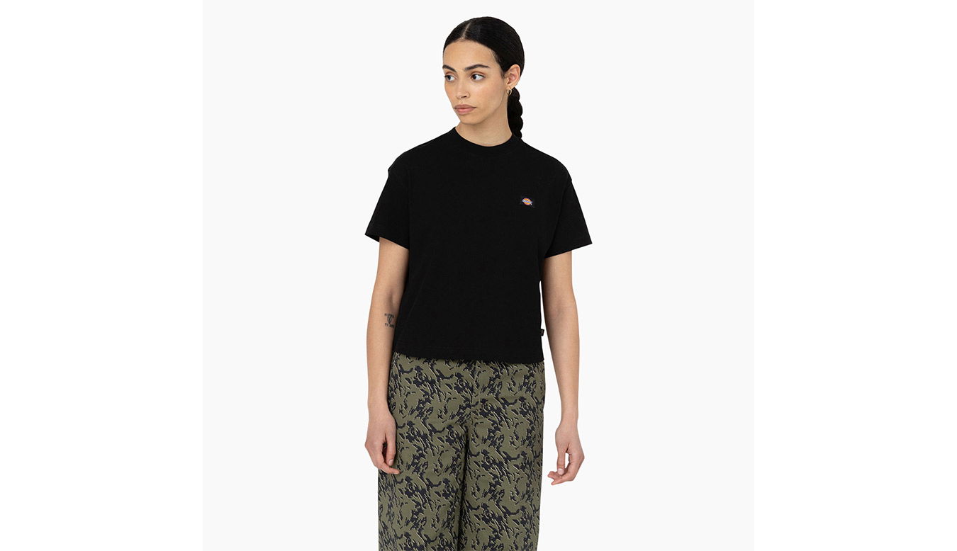 Съкратен топ Dickies Oakport Cropped T-Shirt Черно | DK0A4Y8L-BLK, 1