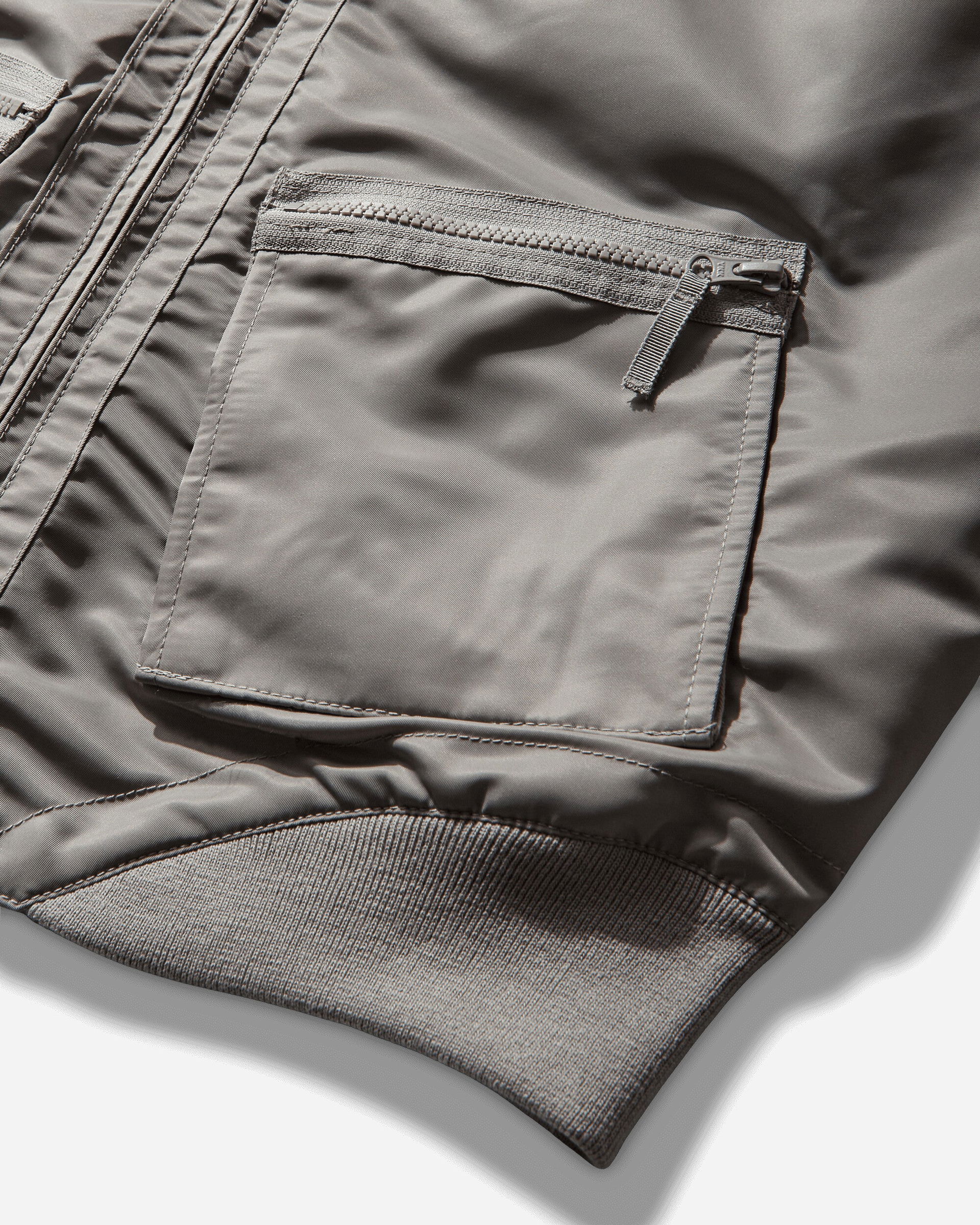 Nylon Stand Collar Zip Bomber Jacket, 4