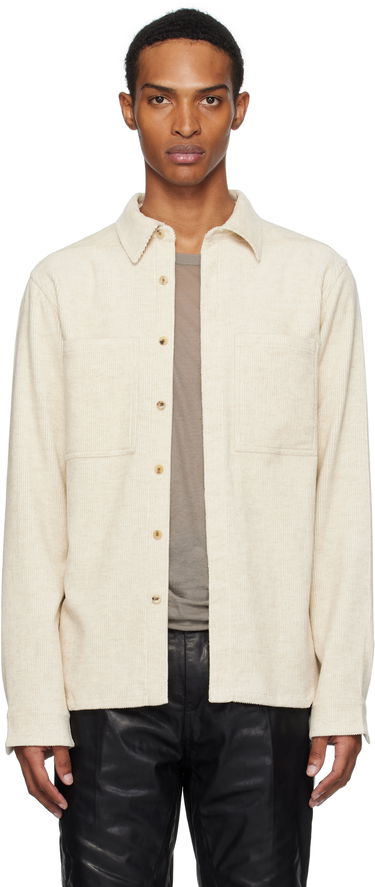 Риза Rick Owens Rick Owens Concordians Corduroy Work Shirt Бежово | RU02E1292 MLC, 0