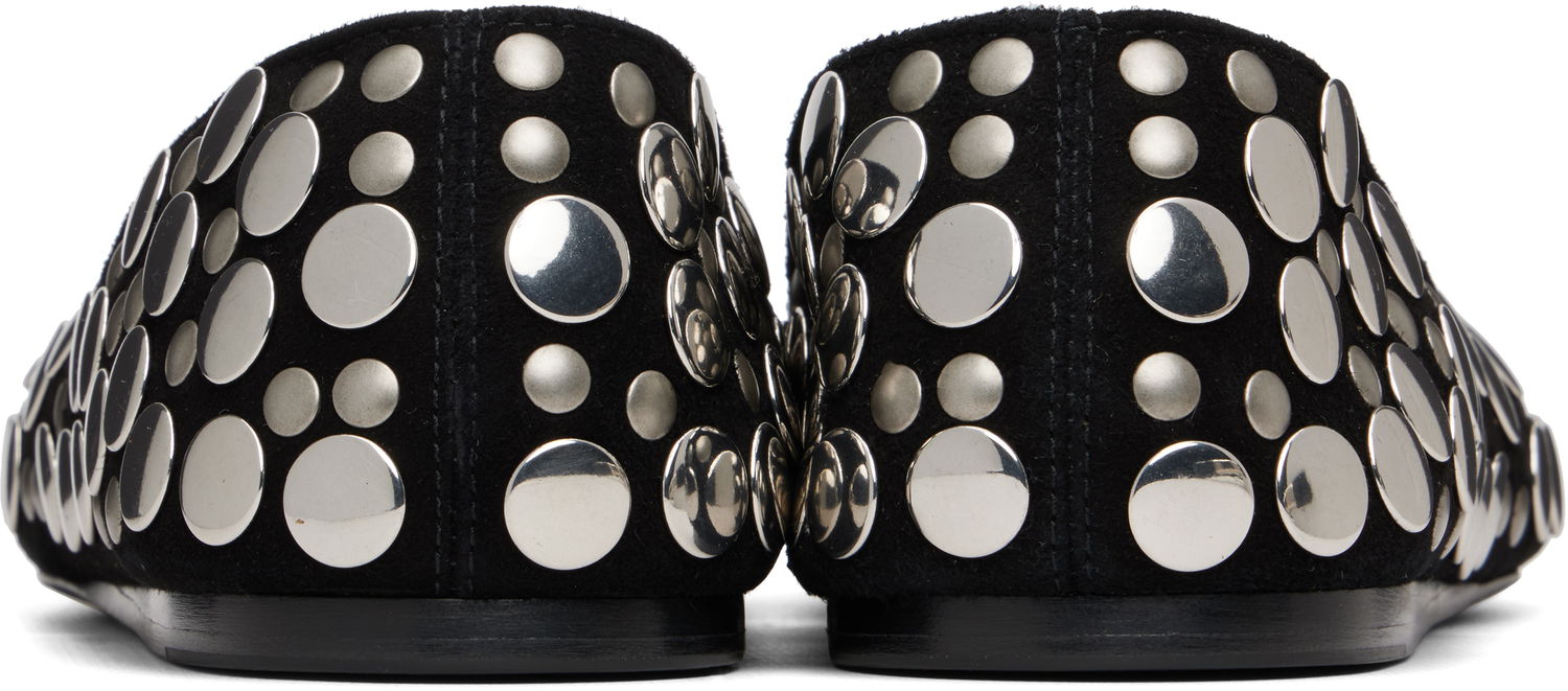 Кецове и обувки Khaite Jane Studded Suede Ballerina Flats Черно | F4059-970, 1