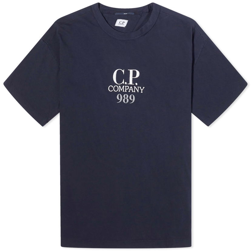 Тениска C.P. Company Box Logo T-Shirt Тъмно синьо | 16CMTS231A-005697G-888