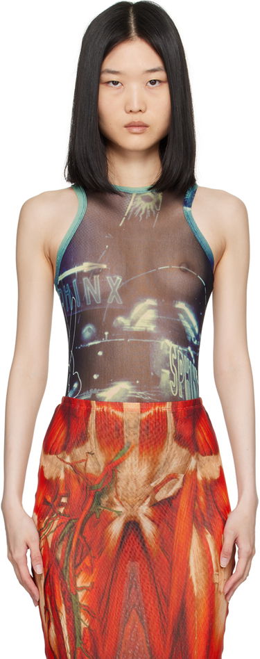боди Jean Paul Gaultier Gaultier 'The Pigalle' Printed Bodysuit Синьо | 24/30-F-BD044-T552-59560100, 0