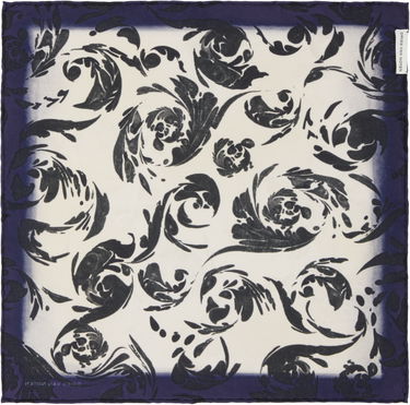 Шал Dries Van Noten Dries Van Noten Silk Pocket Square with Floral Print Синьо | 251-021301-1008, 2