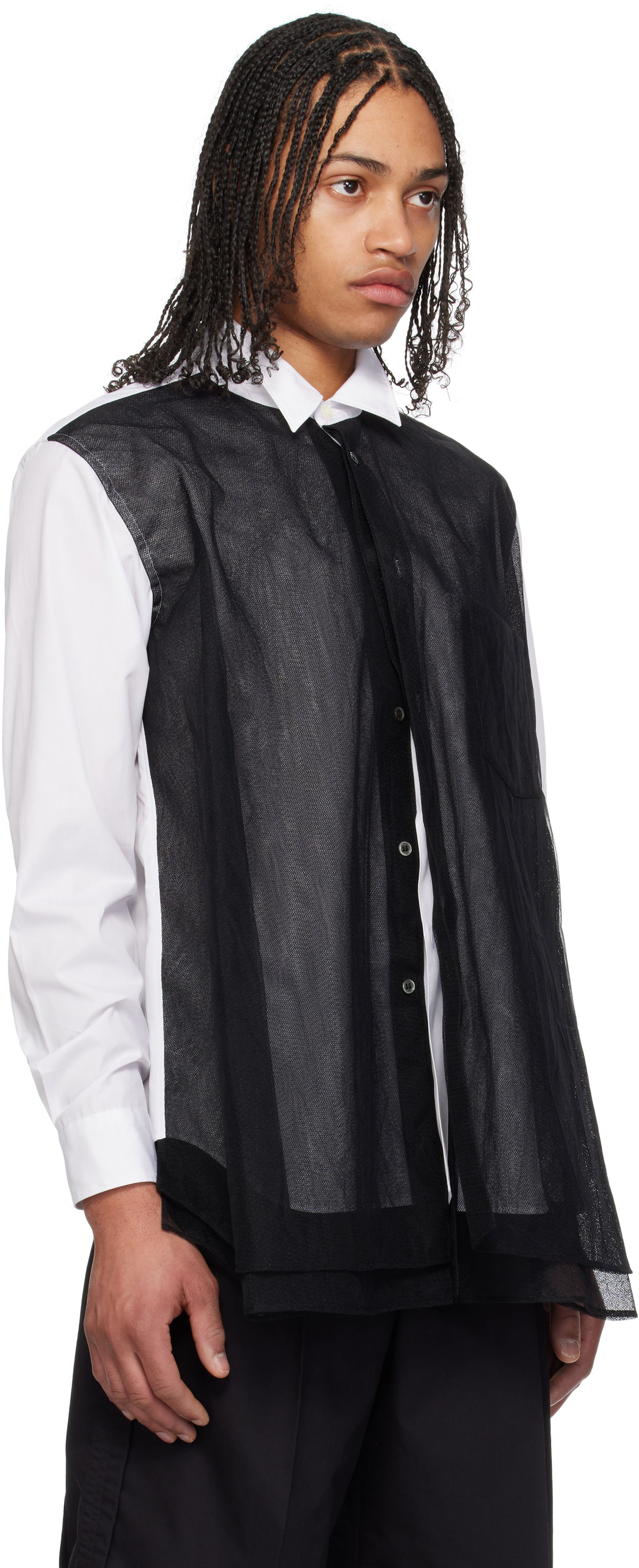 Риза Comme des Garçons Homme Plus Layered Shirt Черно | PO-B009-051, 1
