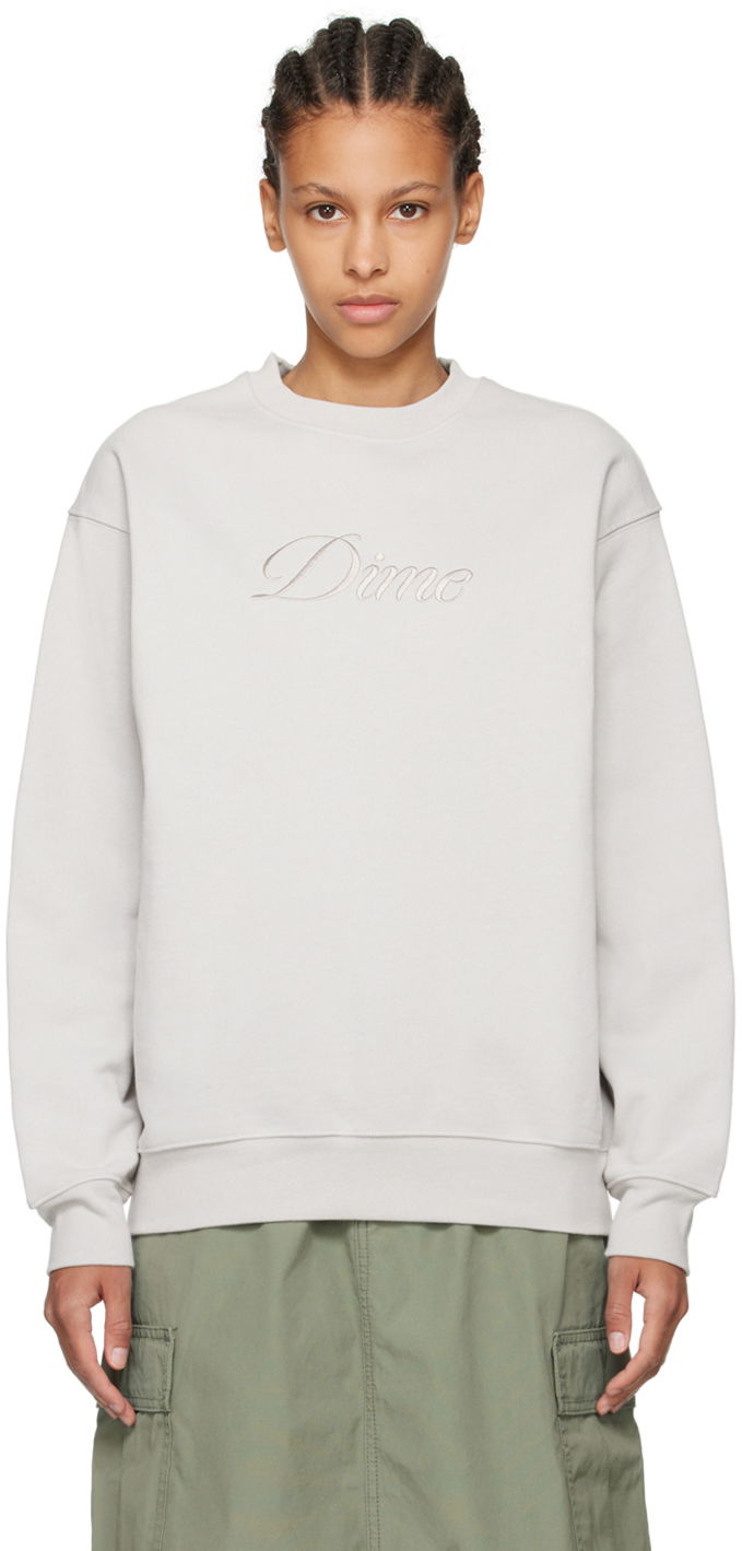 Суитчър Dime Gray Cursive Sweatshirt Сиво | DIMESP24D213CEM