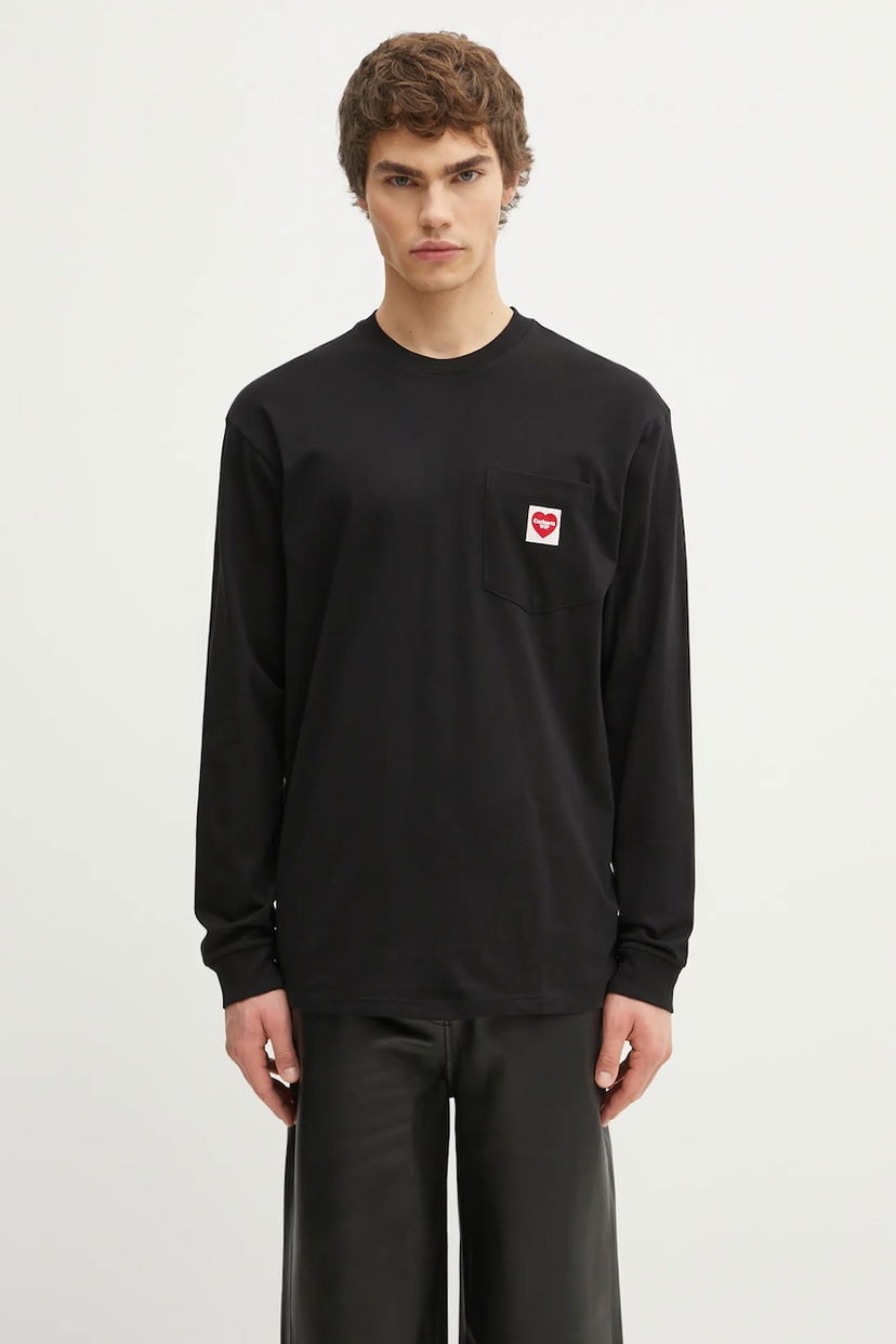 Тениска Carhartt WIP Long Sleeve Pocket Heart T-Shirt Черно | I035300.1V2XX