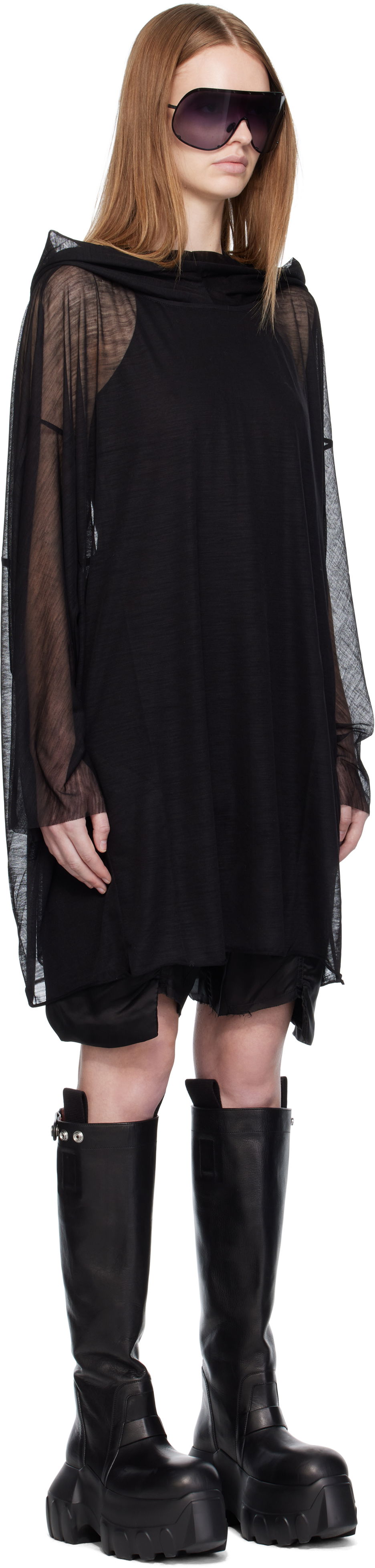 Суитчър Rick Owens Rick Owens Concordians Hooded Tunic Черно | RP02E4536 JWR, 1