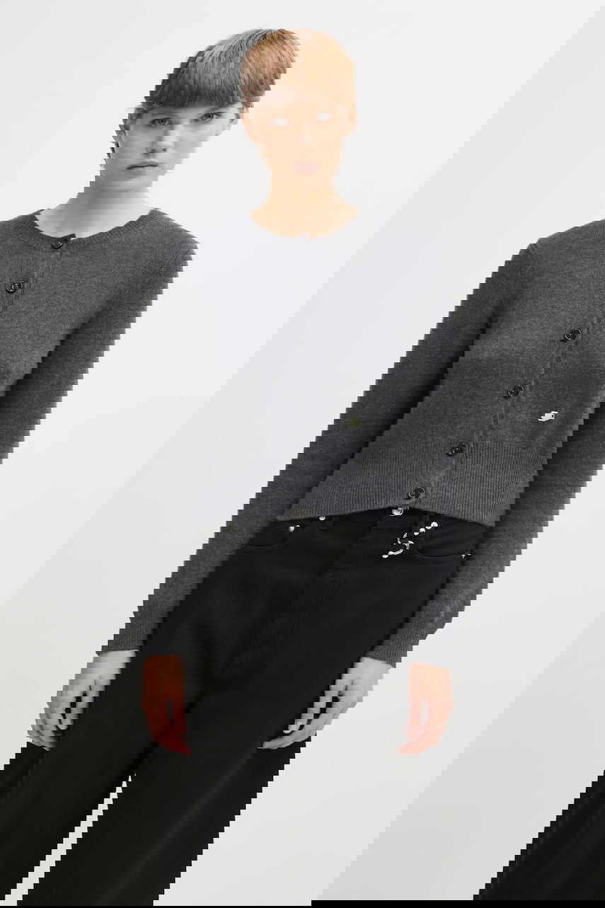 Пуловер JW Anderson JW Anderson Contrast Embroidery Cardigan Сиво | KW1447.YN0447, 0