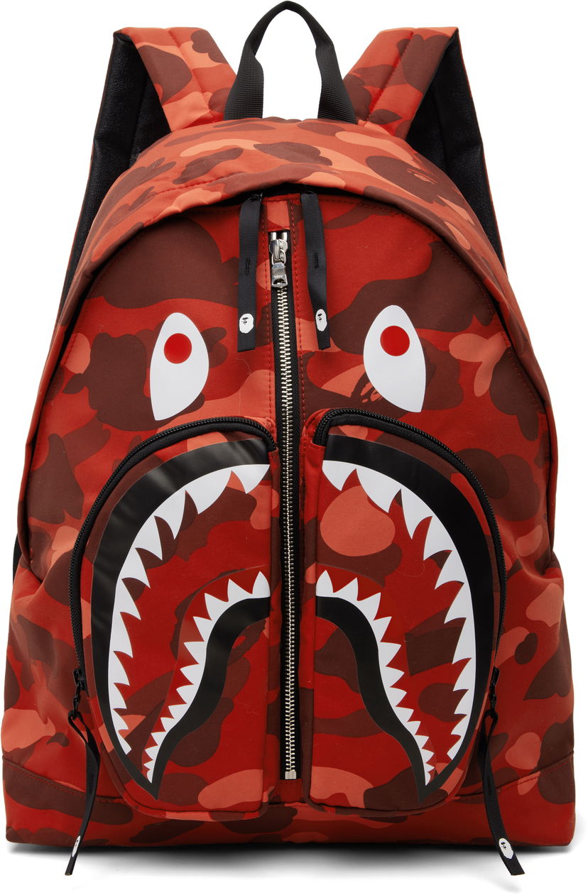 Раница BAPE Camo Shark Daypack Backpack Червено | 001BAL801001M