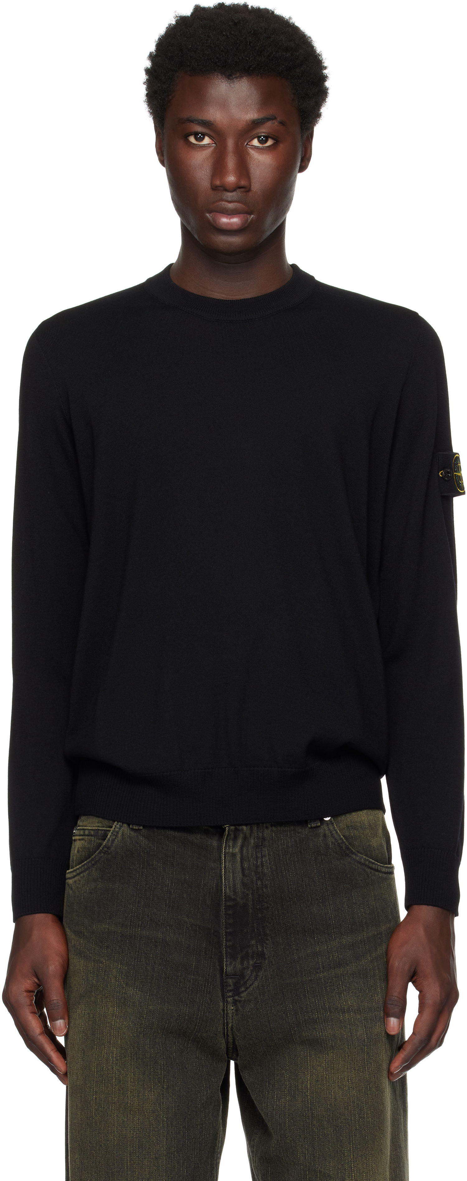 Суитчър Stone Island Stone Island Light RWS Geelong Wool Sweatshirt Черно | K2S15 5100071 S00C4, 0