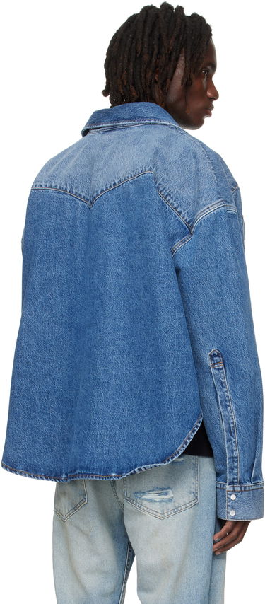 Риза VETEMENTS Vetements Boxy Cropped Denim Shirt Синьо | UH76DS525MB2, 2