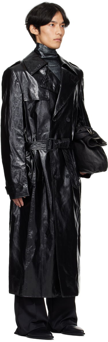 Палта Maison Margiela MM6 Maison Margiela Shiny Coated Linen Coat Черно | SH2AH0011 M35617, 1