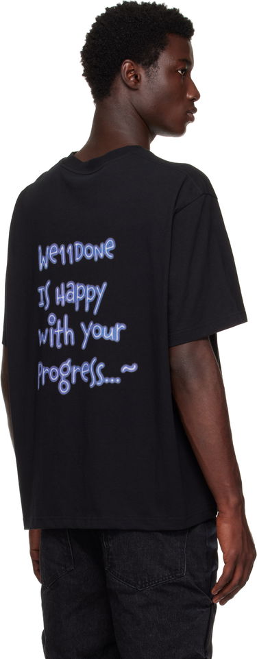 Тениска We11done We11done Neon Logo Short Sleeved T-Shirt Черно | WD-TT2-25-752-U-BK, 2