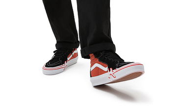 Кецове и обувки Vans SK8-Hi Flame Burnt Ochre Червено | VN0005UJGWP, 5