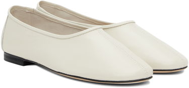 Кецове и обувки BY FAR Prudence Creased Ballerina Flats Бяло | MWFFC005LL002WH020PL, 3