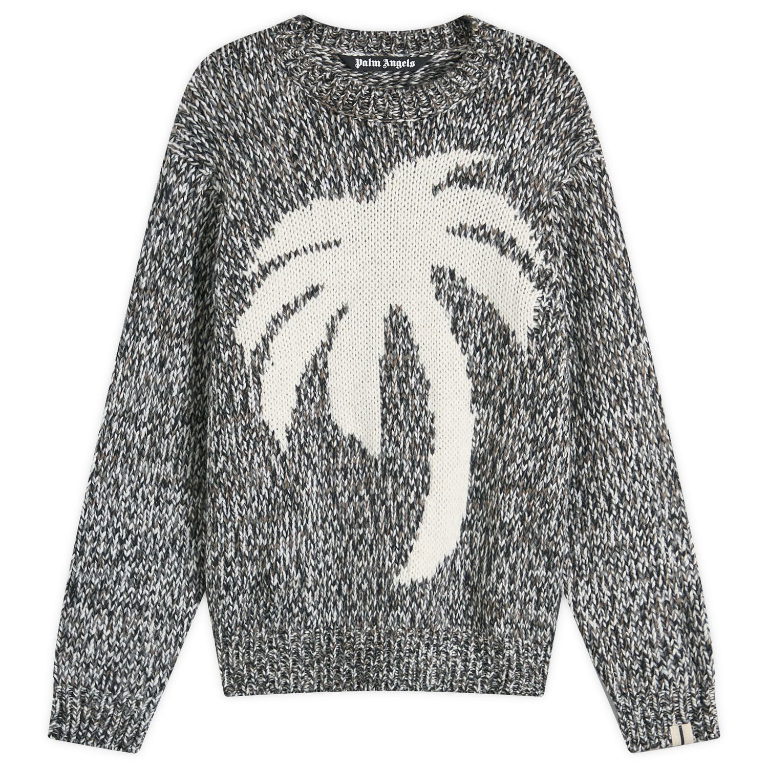 Пуловер Palm Angels Melange Palm Knit Сиво | PMHE066F24KNI0010803, 0