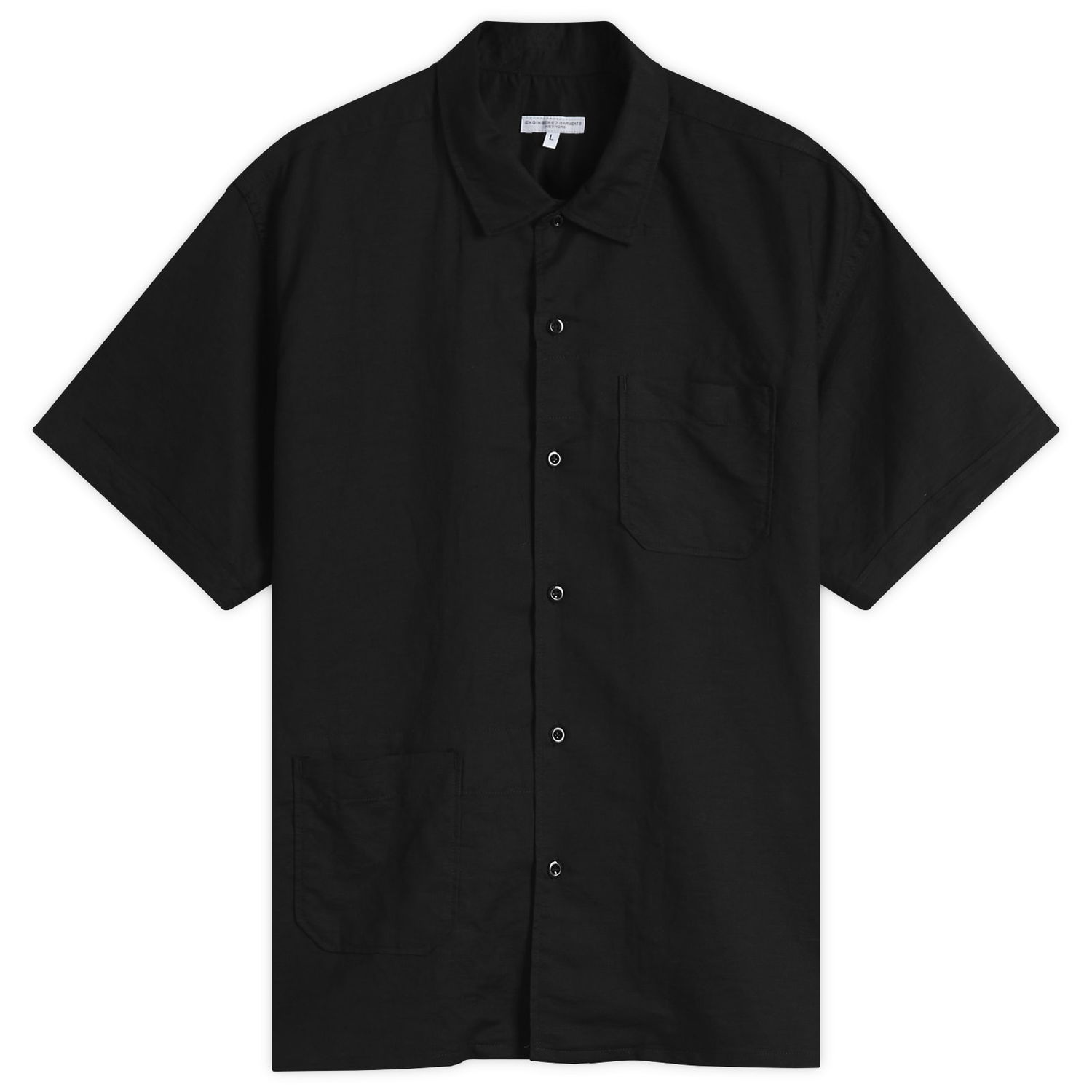 Риза Engineered Garments Engineered Garments Camp Shirt Handkerchief Linen, Size Large Черно | QT017-RK299, 0