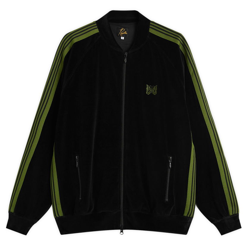 Яке бомбър Needles Velour Rib Collar Track Jacket Черно | RW323-C