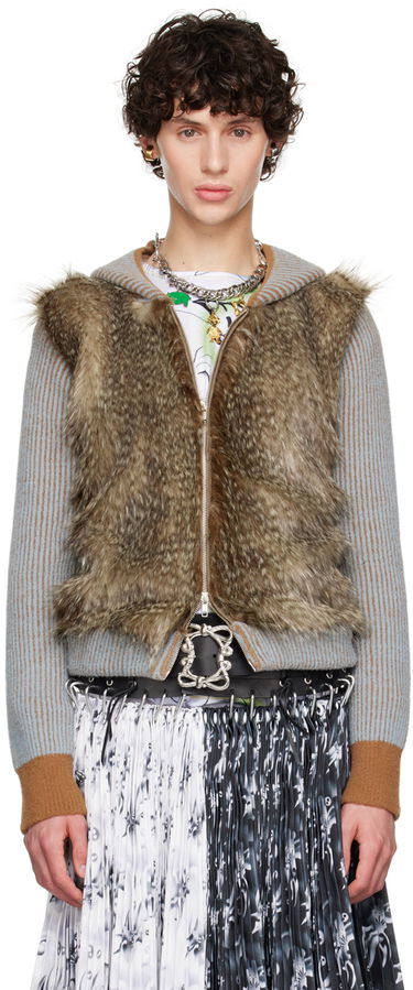 Суитчър Chopova Lowena Knotter Faux-Fur Zip Hoodie Кафяво | 5192, 0