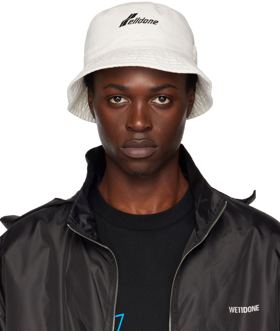 Шапка We11done We11done Washed WD Logo Bucket Hat Бяло | WD-AH3-22-426-U-WH, 0
