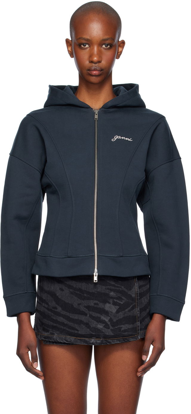 Ganni Fleece Zip-Up Hoodie