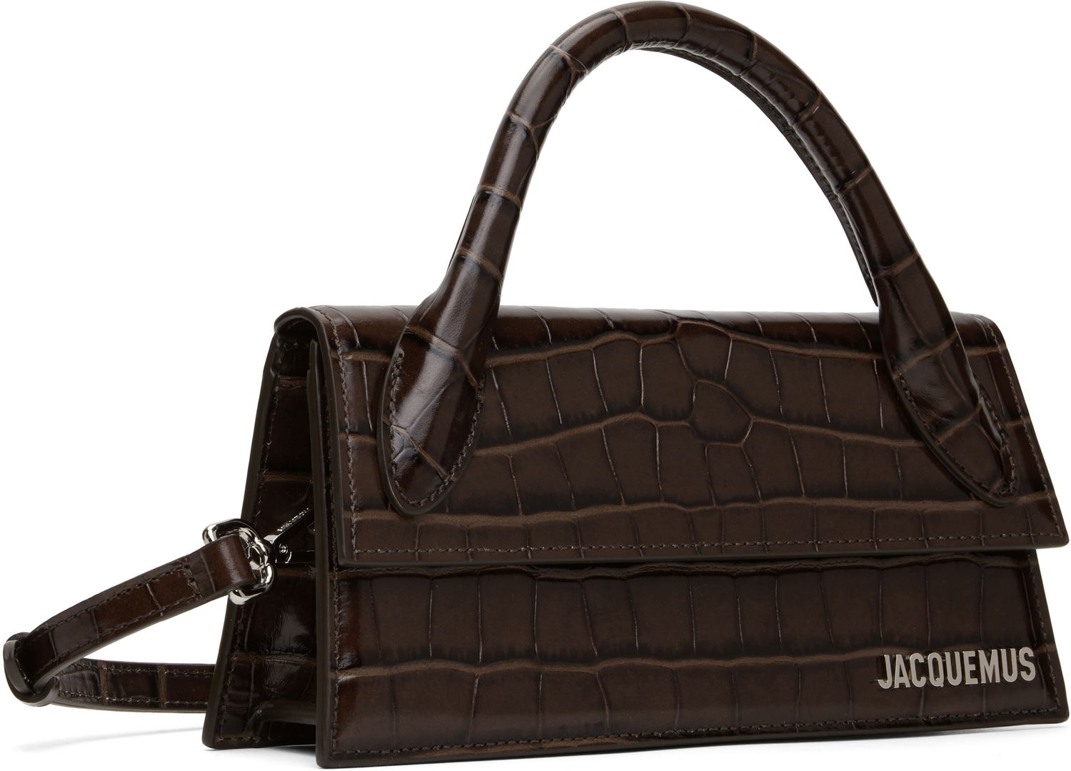 Дамска чанта Jacquemus Jacquemus 'The long Chiquito' Croc-Embossed Top Handle Bag Кафяво | 25E213BA004-4301, 1