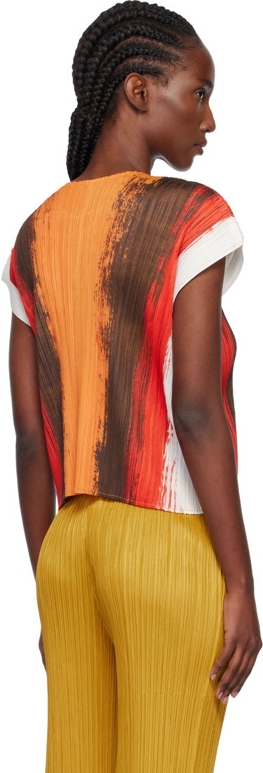 Тениска Pleats Please Issey Miyake PLEATS PLEASE ISSEY MIYAKE Pleated Short Sleeve Brushstroke Top Многоцветен | PP58JK672, 2