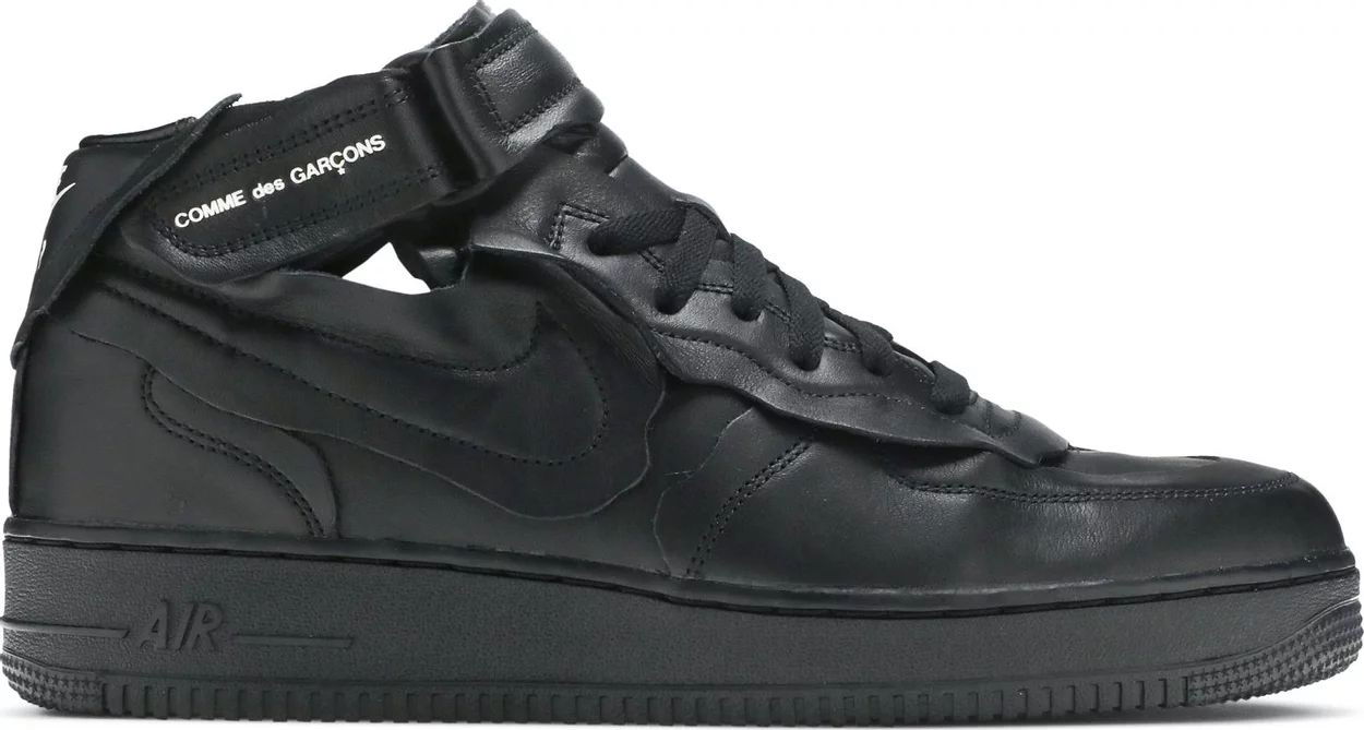 Кецове и обувки Nike Comme des Garçons x Air Force 1 Mid Black Черно | DC3601-001, 1