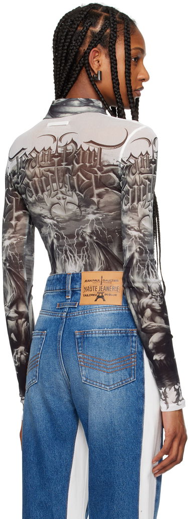 Риза Jean Paul Gaultier Jean Paul Gaultier 'The Diablo' Print Mesh Shirt Бяло | 24/25-U-CH015-T546-0100, 2