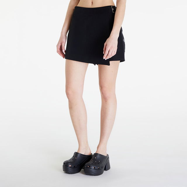 Jeans Buckle Wrap Mini Skort Black