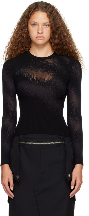 Пуловер Dion Lee Dion Lee Burn Out Long Sleeve T-Shirt Черно | C7201P23, 0