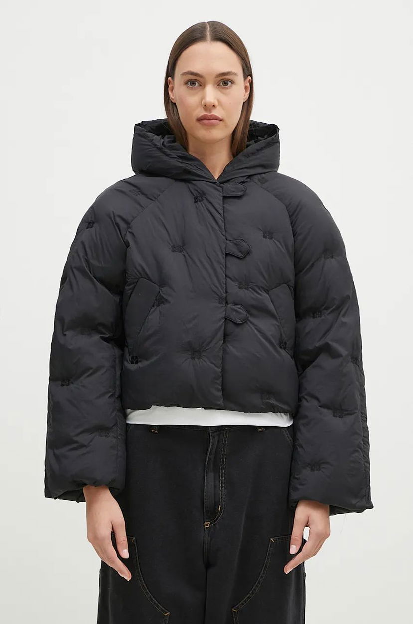 Пухо яке GANNI Short Puffer Jacket Черно | F9546