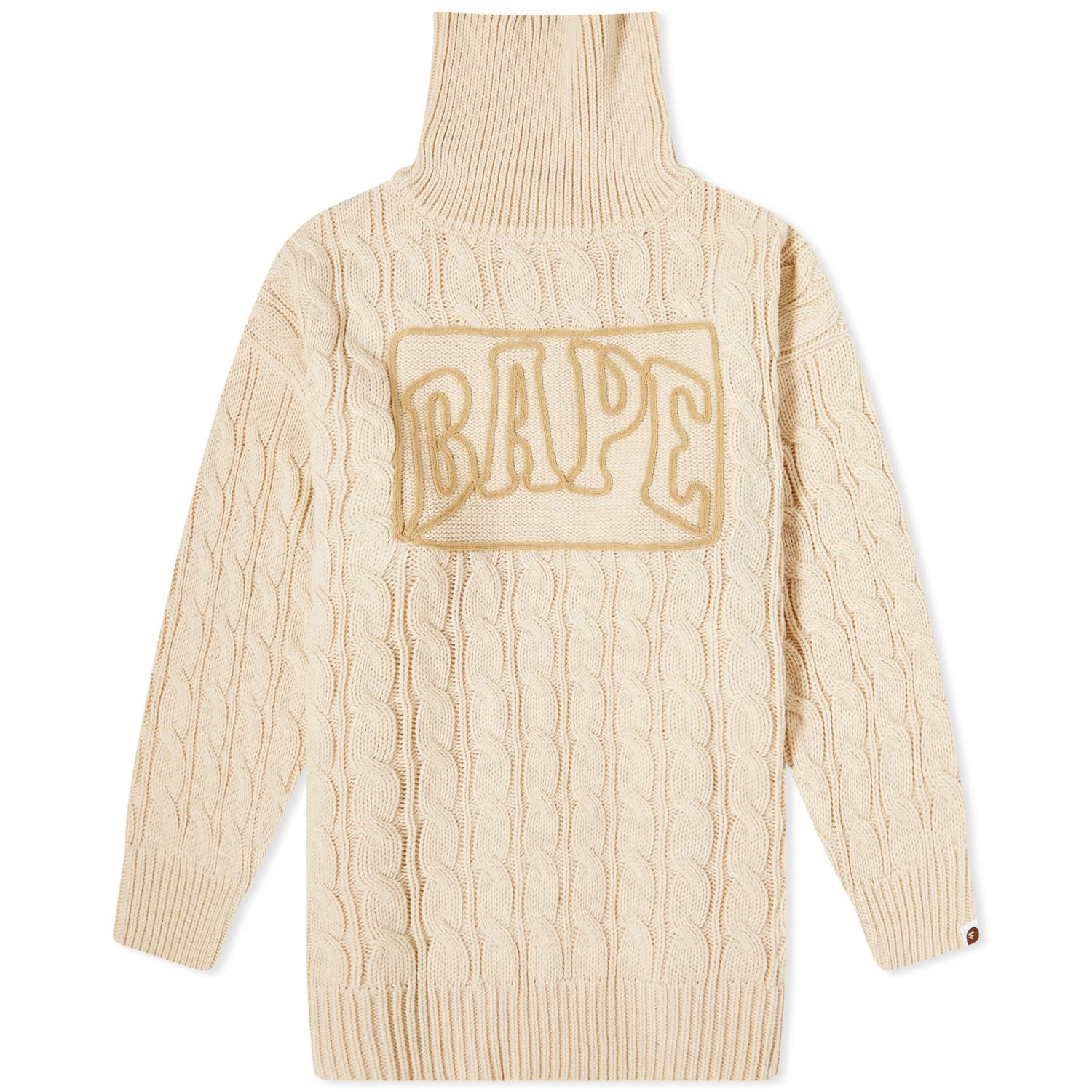 Пуловер BAPE Logo Cable Knit Sweater Бежово | 001OPI802002L-IVO, 0