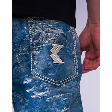 Дънки Karl Kani Karl Kani Og K Distress Camo Five Pocket Denim Pants W30 Синьо | KK-60000106, 4