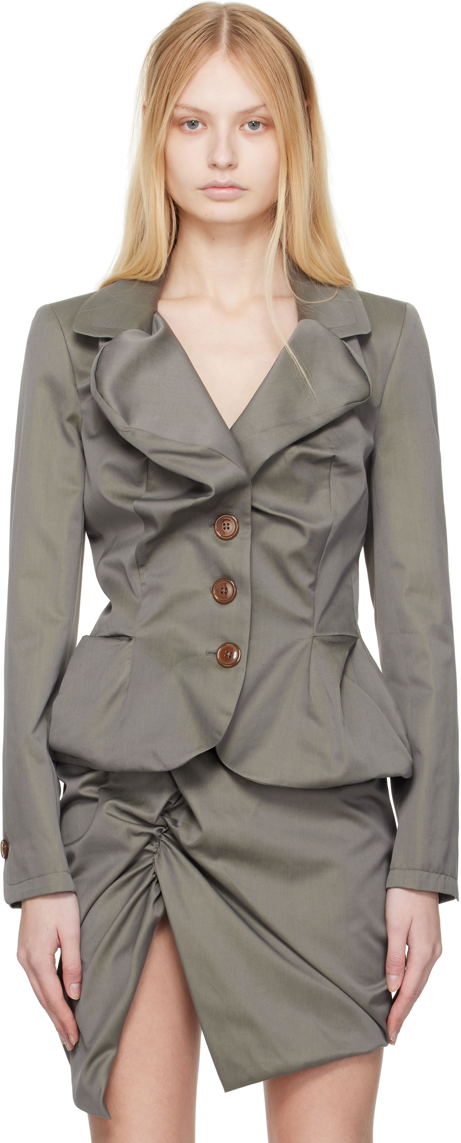 Яке Vivienne Westwood Vivienne Westwood Drunken Tailored Blazer Зелено | 1401007G-W011Z-, 0