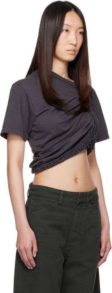 Съкратен топ Collina Strada Collina Strada Clover Cropped T-Shirt Сиво | XX3042, 1