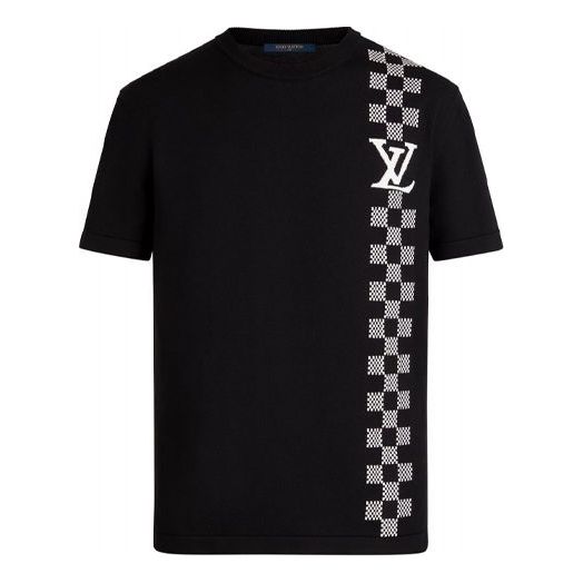 Тениска Louis Vuitton Racing Checked Short Sleeve T-Shirt Черно | 1A8P9V, 0