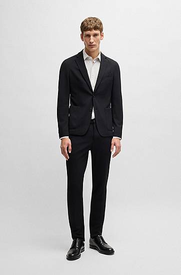 Риза BOSS Slim-Fit Performance-Stretch Jersey Shirt Сиво | 50533395, 1