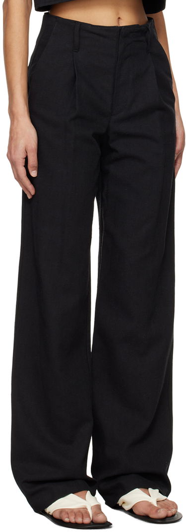 Панталони Loulou de Saison Loulou de Saison Jiva Wide-Leg Trousers Черно | JIVA, 1
