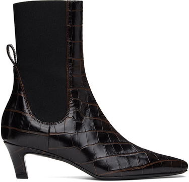 Облекло TOTEME TOTEME 'The Mid Heel' Croc-Embossed Leather Ankle Boots Кафяво | 231-907-847, 0