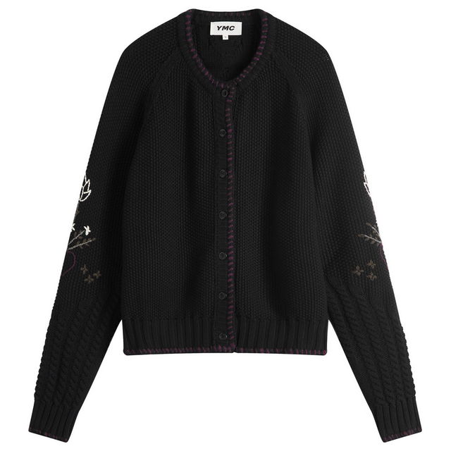 Lotus Knit Cardigan with Floral Embroidery