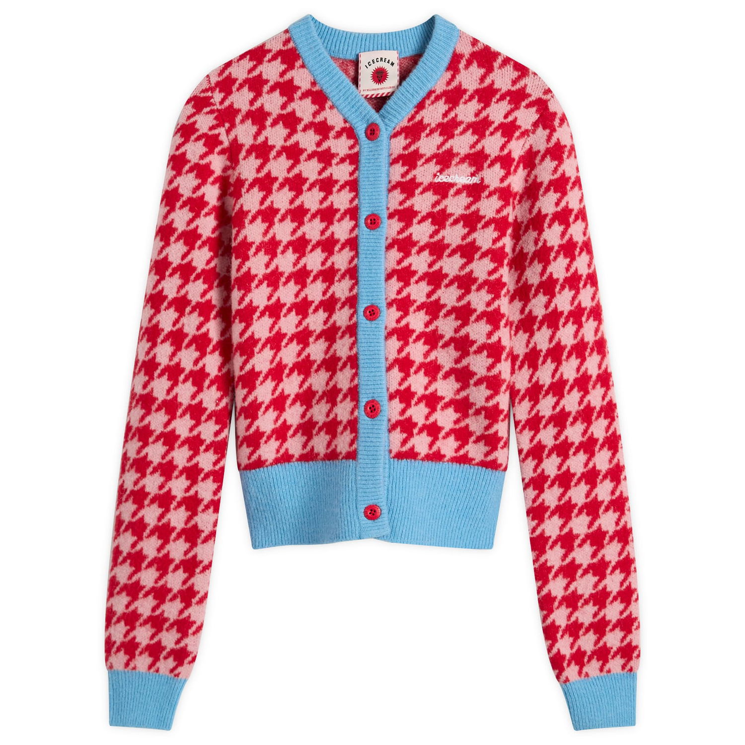 Пуловер BBC IceCream Houndstooth Knit Cardigan Розово | ICWW25307-PNK, 1