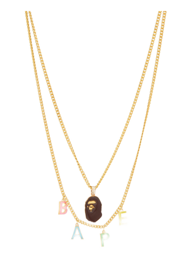 Ape Head Double Chain Necklace Gold