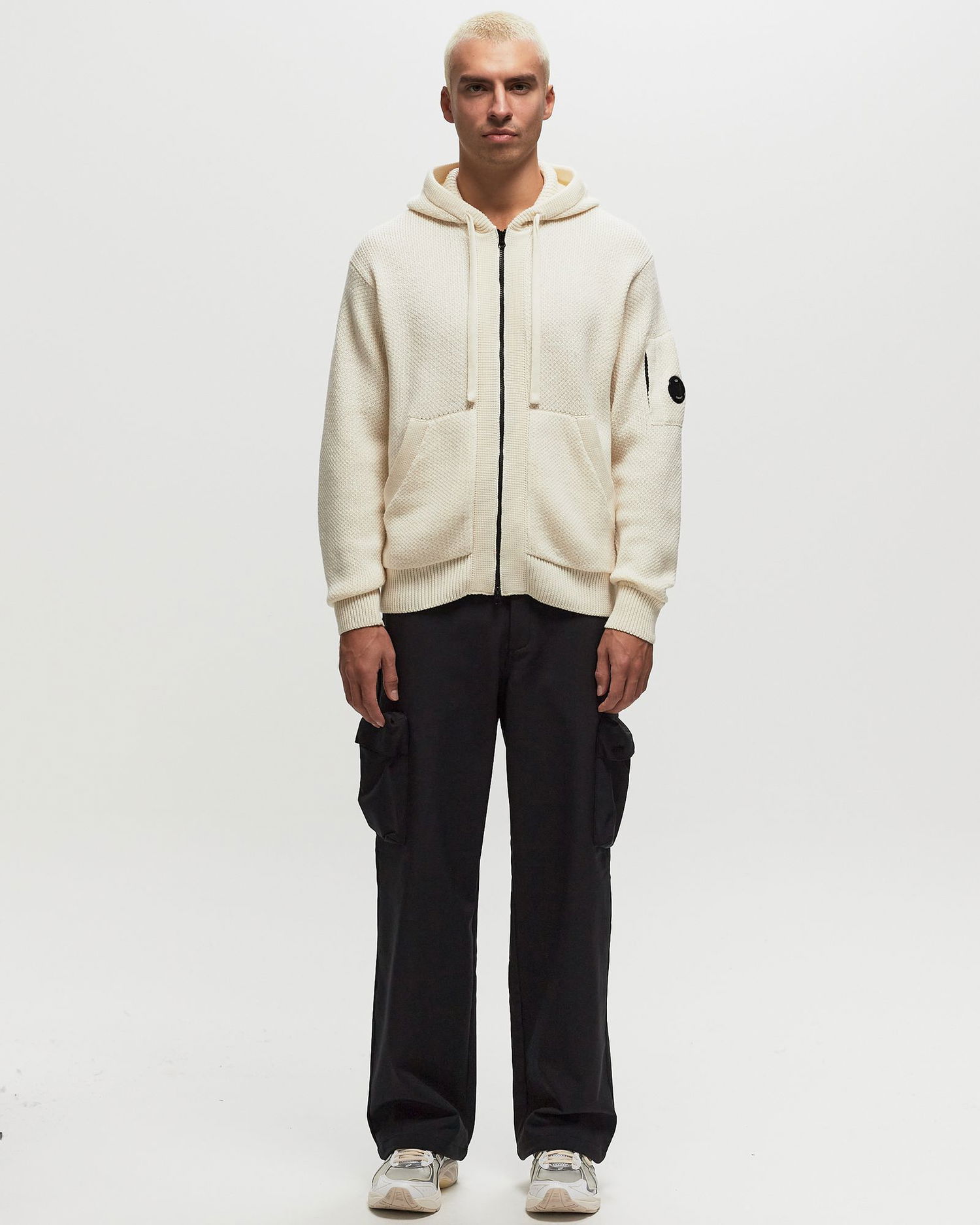 Пуловер C.P. Company Knitwear Hooded Zip-Up Cardigan Бяло | 17CMKN254A006595A-103, 1